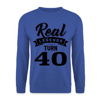 Real legends turn 40, 40 birthday - Unisex Sweatshirt - royal blue - Front - Alina (178cm) & Michal (187cm)