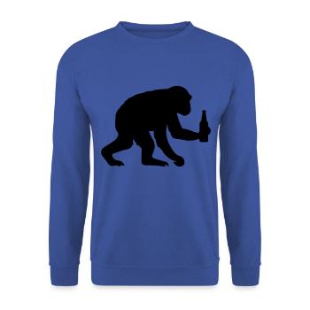 affe silhouette bier - Unisex Pullover - Royalblau - Vorne - Alina (178cm) & Michal (187cm)