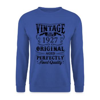 Vintage Made In 1927 97 ans d’être génial - Sweat-shirt Unisexe - bleu royal - Devant - Alina (178cm) & Michal (187cm)