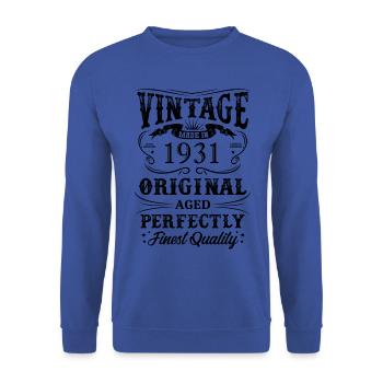 Vintage Made In 1931 93 Years Of Being Awesome - Unisex Sweatshirt - royal blue - Front - Alina (178cm) & Michal (187cm)