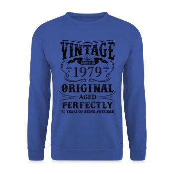 Vintage Made In 1979 45 ans d’être génial - Sweat-shirt Unisexe - bleu royal - Devant - Alina (178cm) & Michal (187cm)