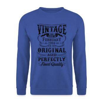 Vintage Made In 1994 Baujahr Februar 1994 Geboren - Unisex Pullover - Royalblau - Vorne - Alina (178cm) & Michal (187cm)