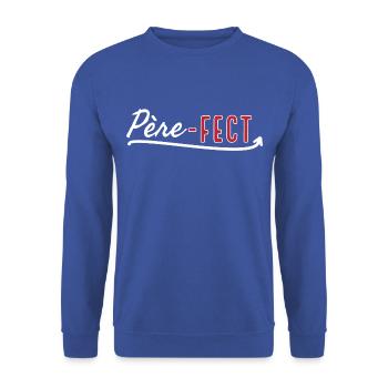 Père fect. Papa parfait. - Sweat-shirt Unisexe - bleu royal - Devant - Alina (178cm) & Michal (187cm)