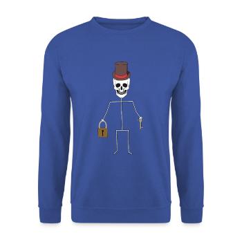 Schloss Herr Geist Gespenst Mitternacht Gespenst - Unisex Pullover - Royalblau - Vorne - Alina (178cm) & Michal (187cm)