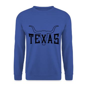 texas bulle symbole squelette - Sweat-shirt Unisexe - bleu royal - Devant - Alina (178cm) & Michal (187cm)