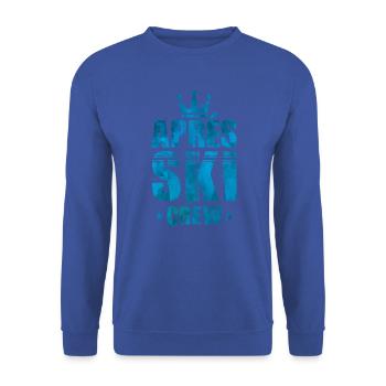 Apres ski crew - Unisex Pullover - Royalblau - Vorne - Alina (178cm) & Michal (187cm)