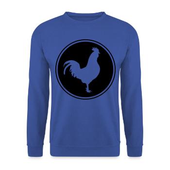 cercle silhouette coq - Sweat-shirt Unisexe - bleu royal - Devant - Alina (178cm) & Michal (187cm)