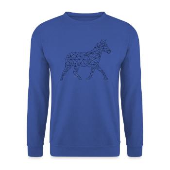 Pferd - Unisex Pullover - Royalblau - Vorne - Alina (178cm) & Michal (187cm)