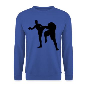 muay thai kickboxen - Unisex Pullover - Royalblau - Vorne - Alina (178cm) & Michal (187cm)