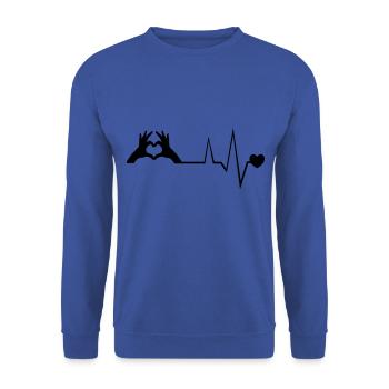 heartbeat hand pulse symbol - Unisex Sweatshirt - royal blue - Front - Alina (178cm) & Michal (187cm)