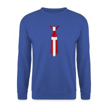 Denmark Tie – Flaggendesign - Unisex Pullover - Royalblau - Vorne - Alina (178cm) & Michal (187cm)