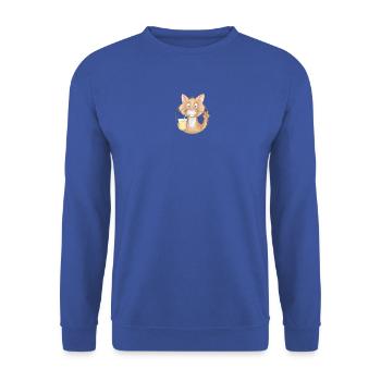 Limo-Katze - Unisex Pullover - Royalblau - Vorne - Alina (178cm) & Michal (187cm)