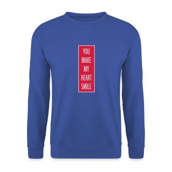 make my heart smile - Unisex Pullover - Royalblau - Vorne - Alina (178cm) & Michal (187cm)