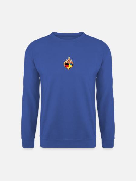 Germany Sweden Flag Heart on Fire - Unisex Pullover - Royalblau