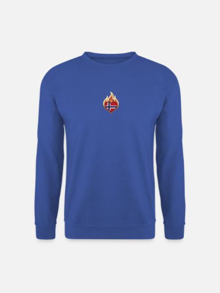 Norway Flag Heart on Fire - Unisex Pullover - Royalblau