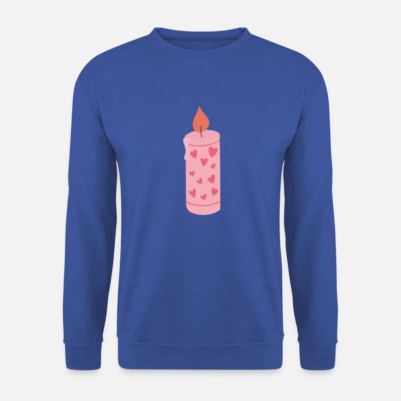 Kerze mit Herzen - Unisex Pullover - Royalblau