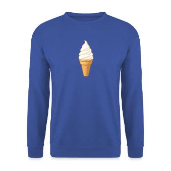 Vanille-Softeis - Unisex Pullover - Royalblau - Vorne - Alina (178cm) & Michal (187cm)