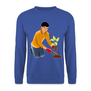 Gartenarbeit - Unisex Pullover - Royalblau - Vorne - Alina (178cm) & Michal (187cm)