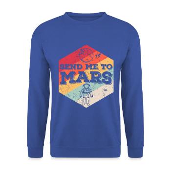 Schick mich zum Mars - Unisex Pullover - Royalblau - Vorne - Alina (178cm) & Michal (187cm)