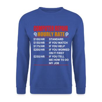 Computer - Unisex Pullover - Royalblau - Vorne - Alina (178cm) & Michal (187cm)