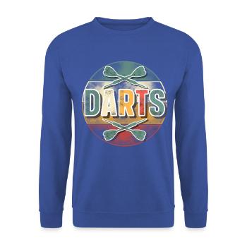 Darts Darten Dart - Unisex Pullover - Royalblau - Vorne - Alina (178cm) & Michal (187cm)