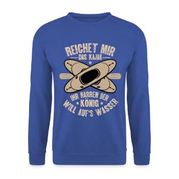 Kajak Kajakfahren - Unisex Pullover - Royalblau - Vorne - Alina (178cm) & Michal (187cm)