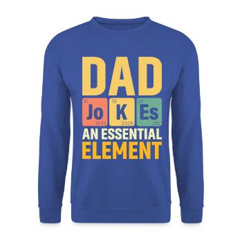 Papa PERIODISCHE PAPA-WITZE SIND EIN WESENTLICHES ELEMENT - Unisex Pullover - Royalblau - Vorne - Alina (178cm) & Michal (187cm)