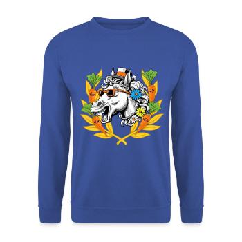 Pferd Pferdekopf Pferde Sieger Siegen Lorbeerkranz - Unisex Pullover - Royalblau - Vorne - Alina (178cm) & Michal (187cm)
