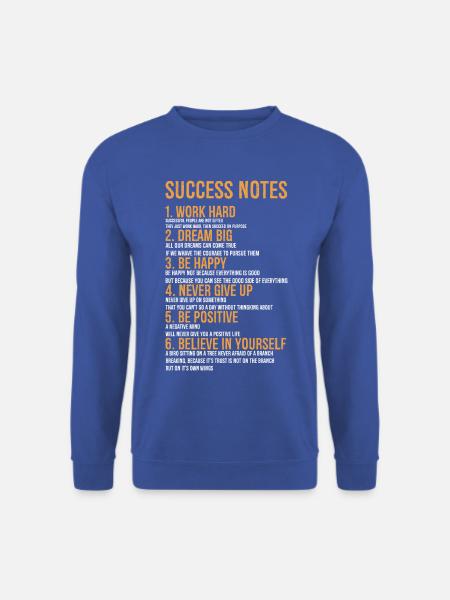success notes - Unisex Pullover - Royalblau