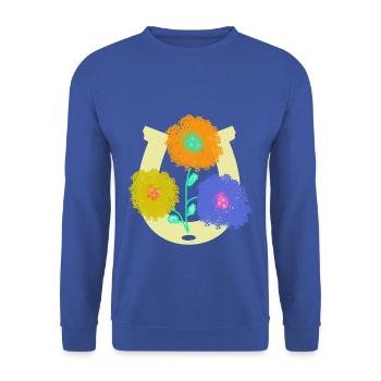 Horseshoe Flowers Blossoms Birthday - Unisex Sweatshirt - royal blue - Front - Alina (178cm) & Michal (187cm)