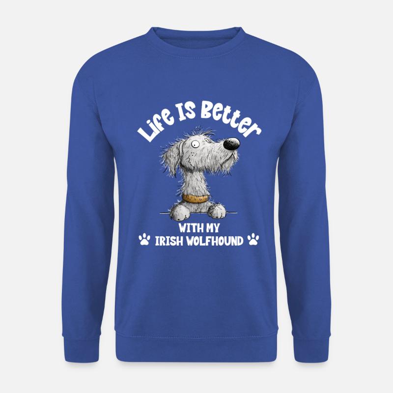 Irischer Wolfshund Cartoon Hund Hunderasse - Unisex Pullover - Royalblau