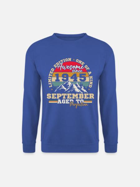 Vintage Geburtstagsgeschenk Geboren im September 1945 - Unisex Pullover - Royalblau