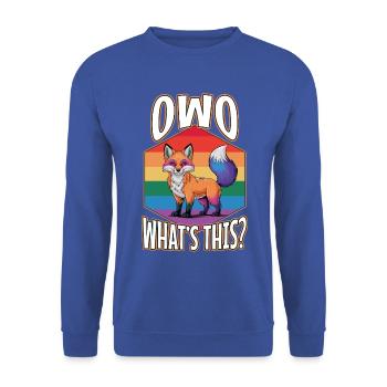 OwO What's This? - Unisex Pullover - Royalblau - Vorne - Alina (178cm) & Michal (187cm)