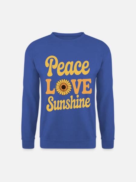 Sonnenblume - peace & love - Unisex Pullover - Royalblau