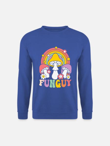 Funky Pilzdesign mit Regenbogen - Unisex Pullover - Royalblau