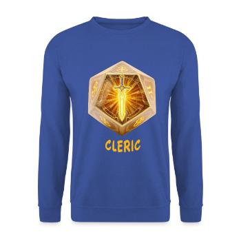 W20 mit heiligem Schwert – Cleric Fantasy - Unisex Pullover - Royalblau - Vorne - Alina (178cm) & Michal (187cm)