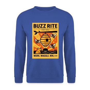 Bienen Honig Imker Retro Poster Magazin - Unisex Pullover - Royalblau - Vorne - Alina (178cm) & Michal (187cm)
