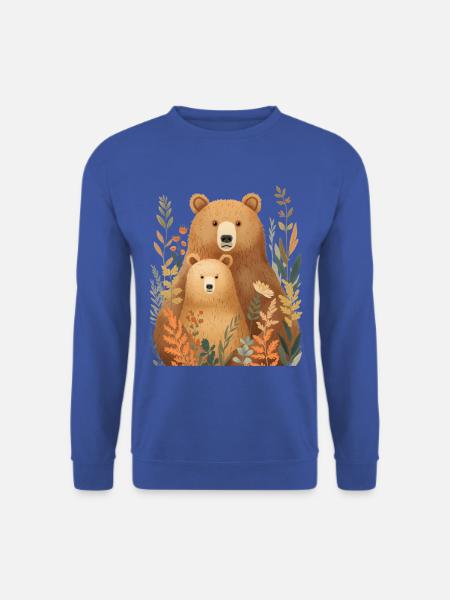 Waldbärenpärchen im Herbstlaub - Unisex Pullover - Royalblau
