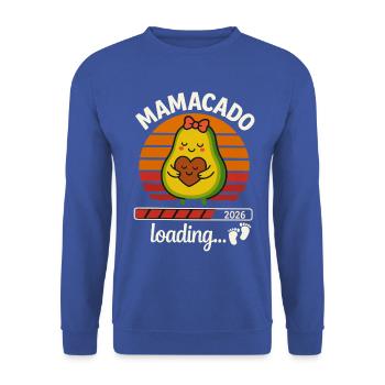 Mamacado Mama 2026 - Unisex Pullover - Royalblau - Vorne - Alina (178cm) & Michal (187cm)