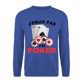 Ich kann kein Pokergeschenk haben - Unisex Pullover - Royalblau - Vorne - Alina (178cm) & Michal (187cm)