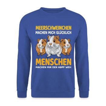 Meerschweinchen Glückstrio - Unisex Pullover - Royalblau - Vorne - Alina (178cm) & Michal (187cm)