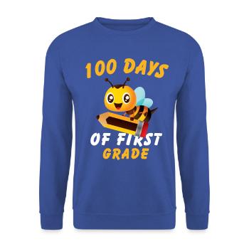 100 Tage der ersten Klasse 100. Schuljahre - Unisex Pullover - Royalblau - Vorne - Alina (178cm) & Michal (187cm)