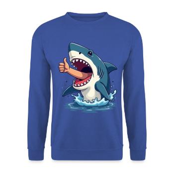 Bonne chance à l’humour de requin - Sweat-shirt Unisexe - bleu royal - Devant - Alina (178cm) & Michal (187cm)