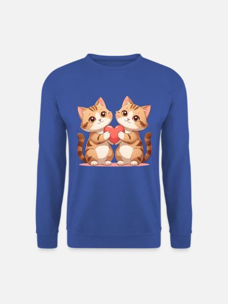 Katzenherz Duett - Unisex Pullover - Royalblau