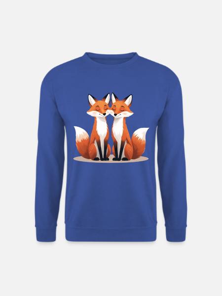 Zwei kuschelnde Füchse - Unisex Pullover - Royalblau