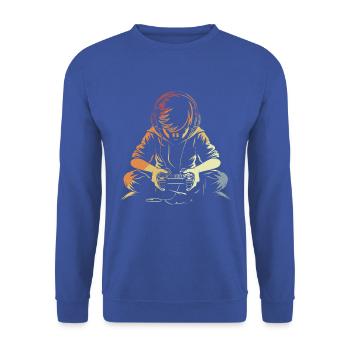 Gamer - Unisex Pullover - Royalblau - Vorne - Alina (178cm) & Michal (187cm)