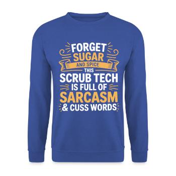 Tech Sarkasmus Scrub Humor - Unisex Pullover - Royalblau - Vorne - Alina (178cm) & Michal (187cm)