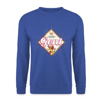 Gent in Flandern Belgien Retro Europa Souvenir - Unisex Pullover - Royalblau - Vorne - Alina (178cm) & Michal (187cm)