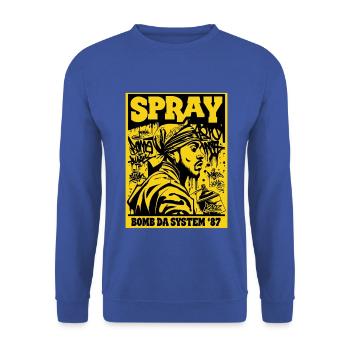 Sprühbombe Da System 87 - Unisex Pullover - Royalblau - Vorne - Alina (178cm) & Michal (187cm)