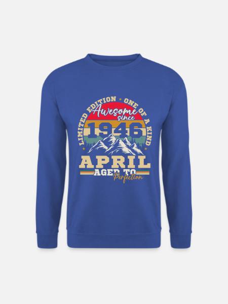 April 1946 Vintage-Geburtstagsgeschenk - Unisex Pullover - Royalblau